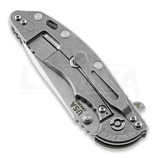 Hinderer XM-18 3.5 Tri-Way Spearpoint fällkniv, stonewash, olivgrön