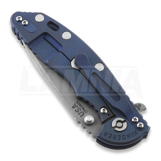 Saliekams nazis Hinderer XM-18 3.5 Tri-Way Spearpoint, battle blue, melns