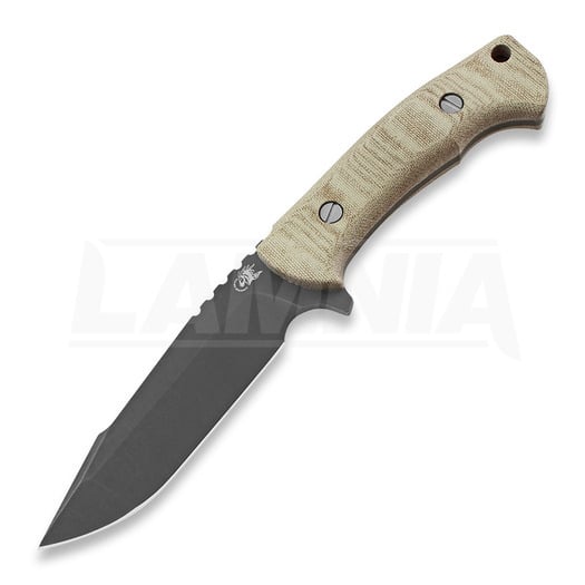 Hinderer The Ranch 3V veitsi, harpoon spanto natural micarta