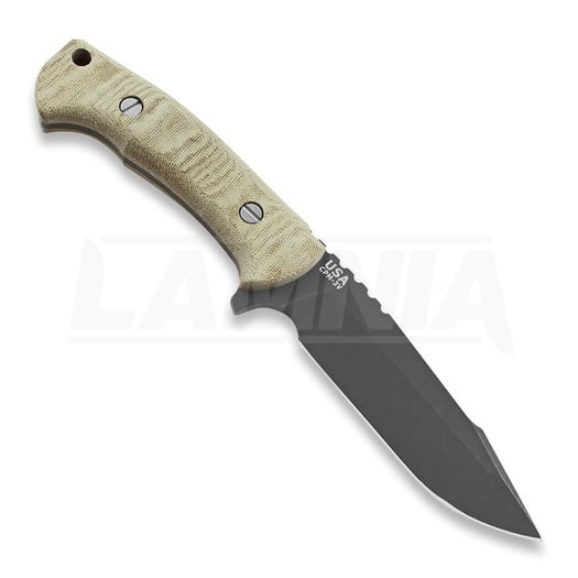 Hinderer The Ranch 3V mes, harpoon spanto natural micarta