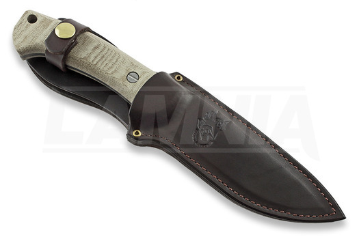 Hinderer The Ranch 3V kniv, harpoon spanto natural micarta