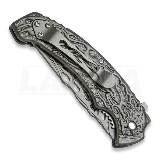 Coltello pieghevole Böker Magnum Grey Flaming Skull 01MB733