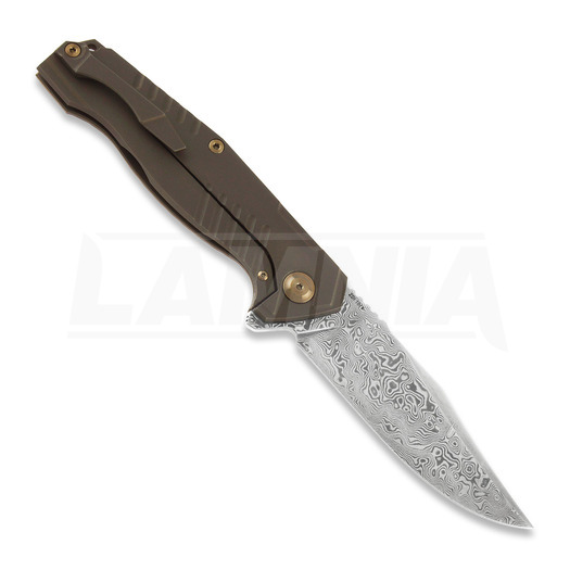 Briceag Cheburkov Medved (Bear) Damascus, Bronze Titanium