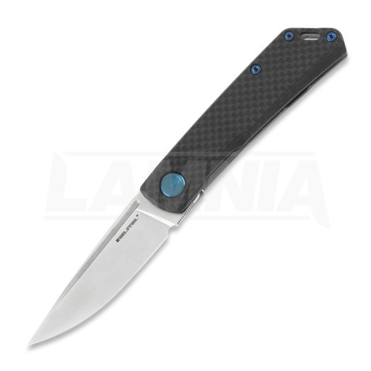 RealSteel Luna Boost Framelock összecsukható kés, carbon fiber blue 7076