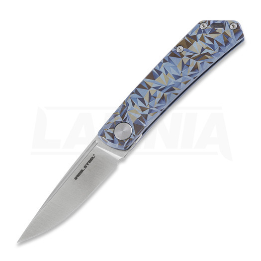 RealSteel Luna Ti-Patterns összecsukható kés, blue geometry 7001-TC3
