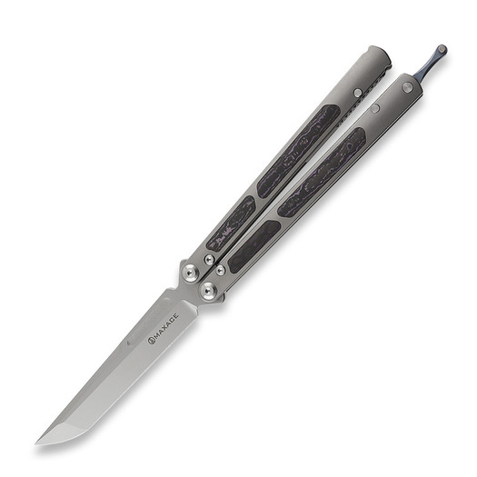 Maxace Covenant 3.0 butterfly knife, Purple CF Inlay