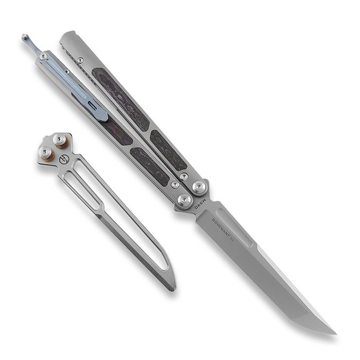 Maxace Covenant 3.0 butterfly knife, Purple CF Inlay