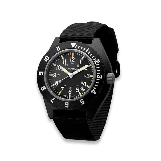 Marathon 41mm MaraGlo Black Navigator w/ Date (NAVDM)- ballistic strap