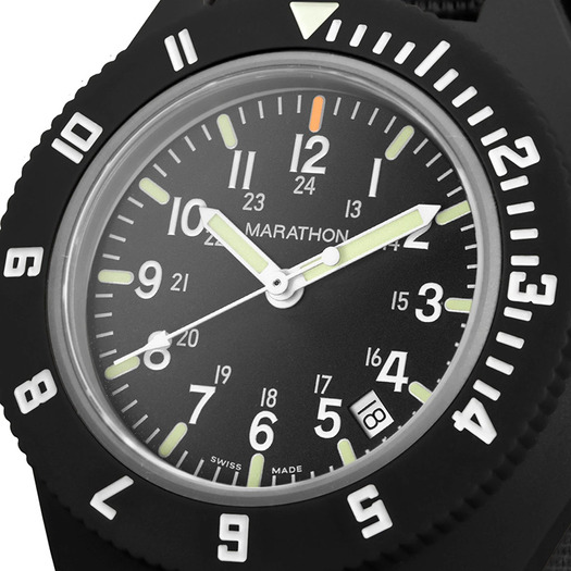 Marathon 41mm MaraGlo Black Navigator w/ Date (NAVDM)- DefStan strap