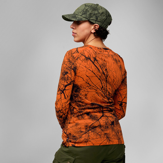 Fjällräven Värmland Wool LS W, Orange Multi Camo