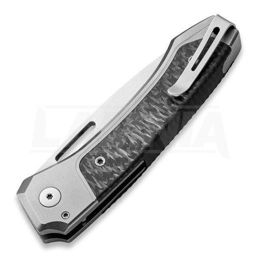 Nóż składany Lionsteel Twain, Grey Ti, Solid CF TWGYCF