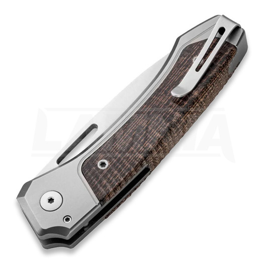 Lionsteel Twain foldekniv, Grey Ti, Green Canvas Micarta TWGYCVG