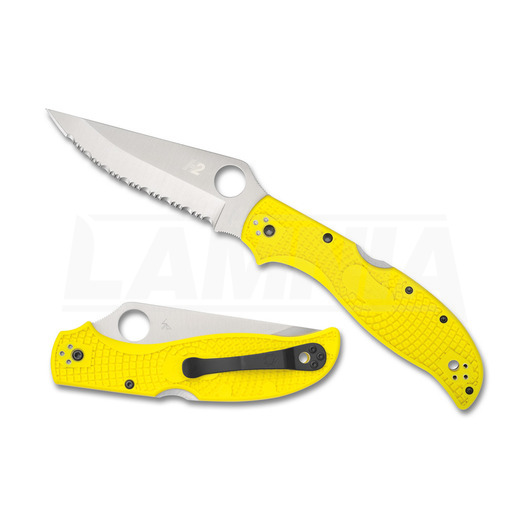 Spyderco Stretch 2 XL Lightweight Salt kääntöveitsi, Yellow FRN, spyderedge C258SYL