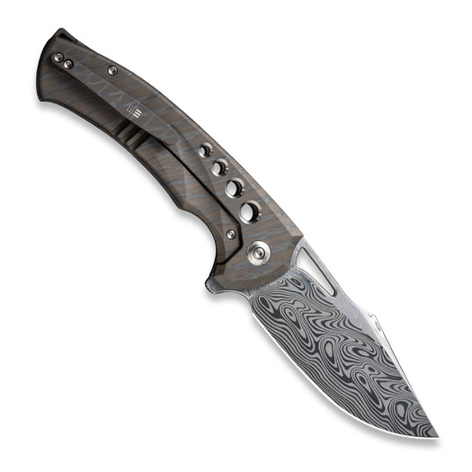 We Knife Swiftfin Damasteel, Tiger Stripe Flamed Ti WE23051-DS1