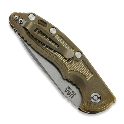 Hinderer XM-18 3.5 Spearpoint Automatic Stonewash Bronze Taschenmesser