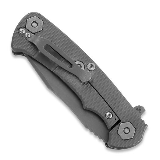 Saliekams nazis Hinderer Project X S45VN Clip Point Tri-Way Working Finish Black G10