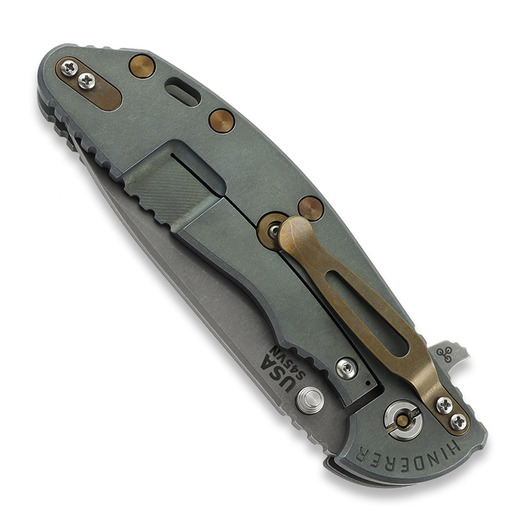 Hinderer XM-24 4.0 S45VN Slicer Hollow Tri-Way Battle Light Blue Taschenmesser, Grey G10