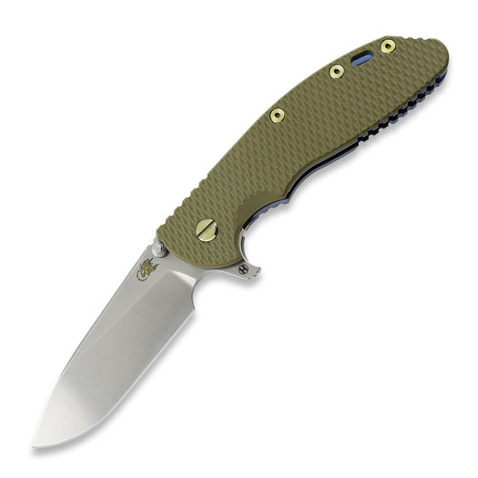 Hinderer XM-24 4.0 S45VN Slicer Hollow Tri-Way Stonewash Blue összecsukható kés, OD Green G10