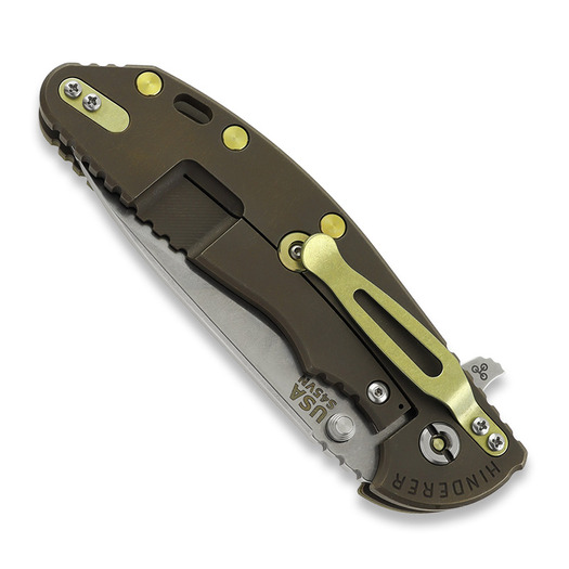 Hinderer XM-24 4.0 S45VN Slicer Hollow Tri-Way Battle Bronze összecsukható kés, OD Green G10