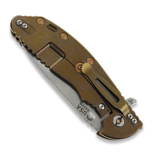 Hinderer XM-24 4.0 S45VN Slicer Hollow Tri-Way Stonewash Bronze összecsukható kés, Coyote G10