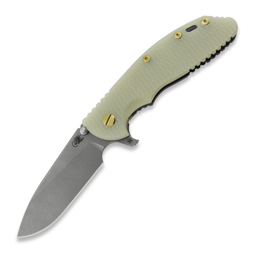 Hinderer XM-24 4.0 S45VN Slicer Hollow Tri-Way Battle Blue foldekniv, Tlc Green G10