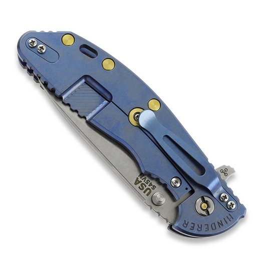 Hinderer XM-24 4.0 S45VN Slicer Hollow Tri-Way Stonewash Blue sklopivi nož, Burgundy Micarta