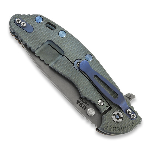 Hinderer XM-24 4.0 S45VN Slicer Hollow Tri-Way Battle Light Blue összecsukható kés, Textured Walnut