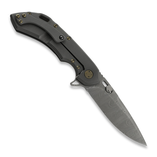 Olamic Cutlery Wayfarer 247 Damasteel Purist, Dark Blast Titanium