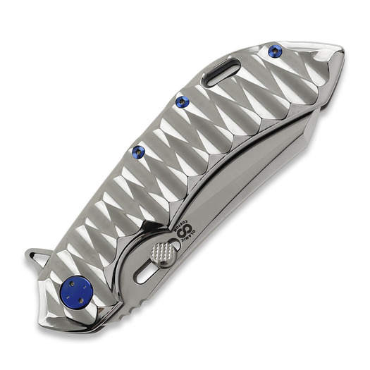 Olamic Cutlery Wayfarer 247 Wharning, High Polish Titanium, Satin