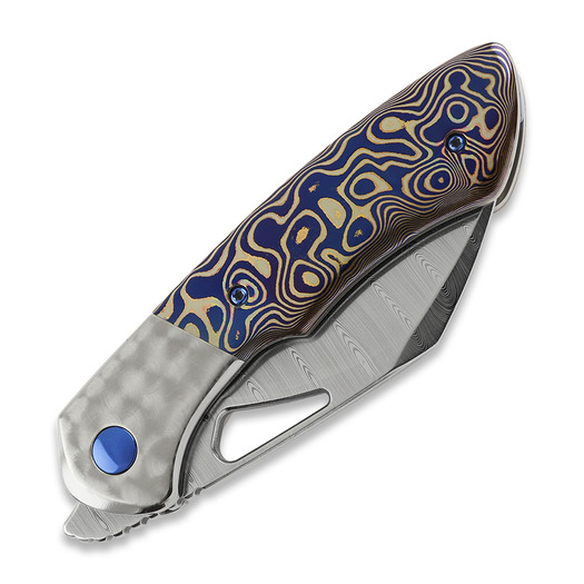 Olamic Cutlery WhipperSnapper BL Damasteel Sheepsfoot, Jeweled Ti