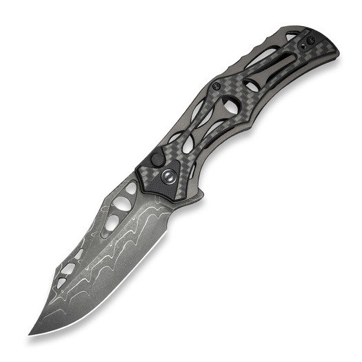 CIVIVI Biophase Damascus, Gray Aluminum/CF/Black G-10 C23083C-DS1