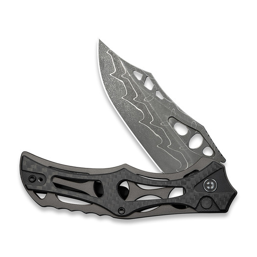 CIVIVI Biophase Damascus, Gray Aluminum/CF/Black G-10 C23083C-DS1