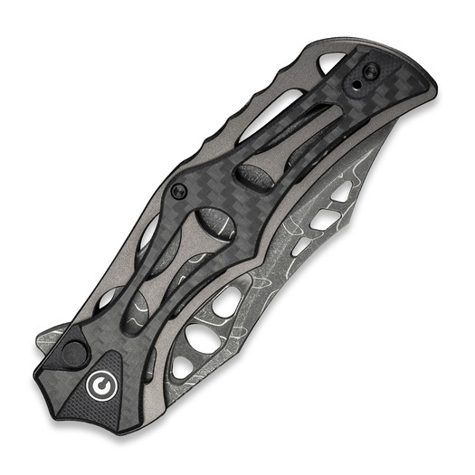 CIVIVI Biophase Damascus, Gray Aluminum/CF/Black G-10 C23083C-DS1