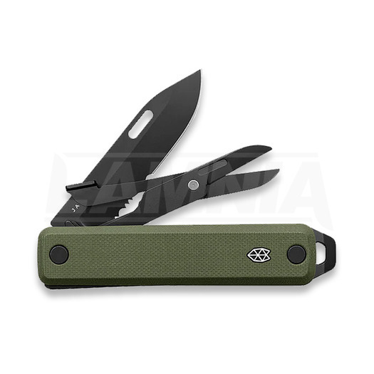 The James Brand The Ellis-Scissors - OD Green / Black / G10 / Serrated összecsukható kés