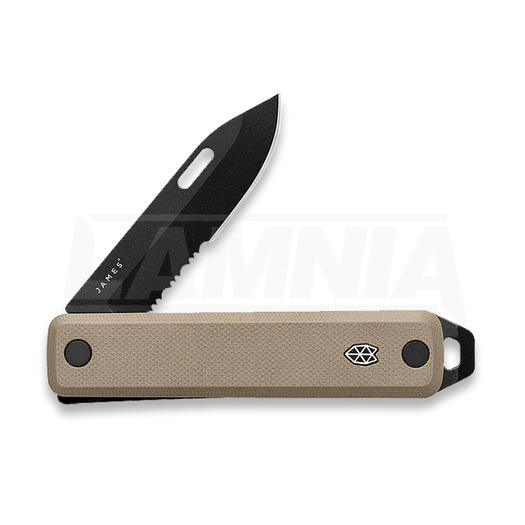 The James Brand The Ellis Slim - Coyote Tan / Black / G10 / Serrated összecsukható kés