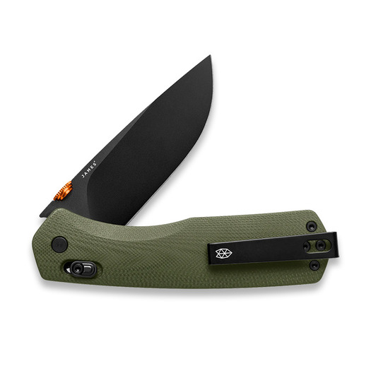 The James Brand The Carter XL - OD Green / Orange / Black / G10 / Straight összecsukható kés