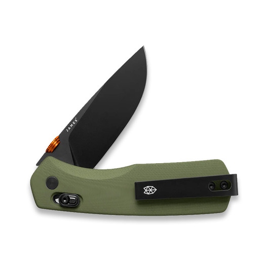 Saliekams nazis The James Brand The Carter - OD Green / Orange / Black / G10 / Straight