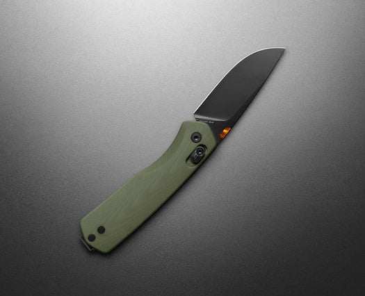 The James Brand The Carter - OD Green / Orange / Black / G10 / Straight kääntöveitsi