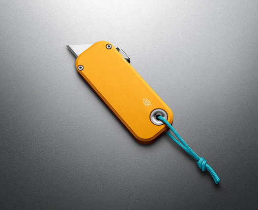 The James Brand The Palmer - Canary / Turquoise / Aluminum / Straight kääntöveitsi