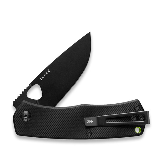 The James Brand The Folsom - Black / Black / G10 / Straight összecsukható kés