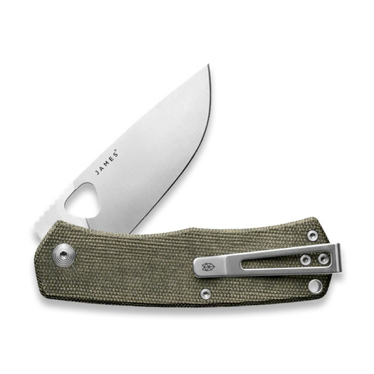 The James Brand The Folsom - OD Green / Stainless / Micarta / Straight összecsukható kés