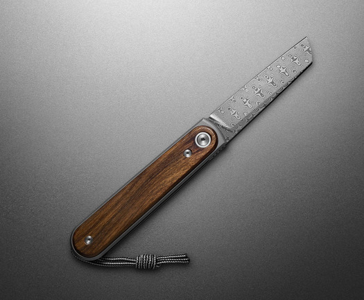 Skladací nôž The James Brand The Duval - Rosewood / Damascus / Titanium / Straight