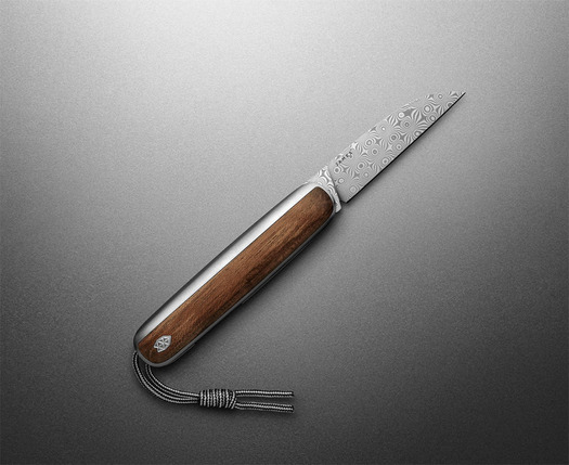 The James Brand The Pike - Rosewood / Damascus / Titanium / Straight foldekniv