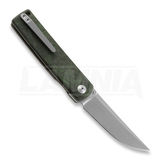 Reate Bushido 접이식 나이프, green dark matter fat carbon