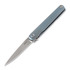 Flame Drop Point. blue anodized sandblasted