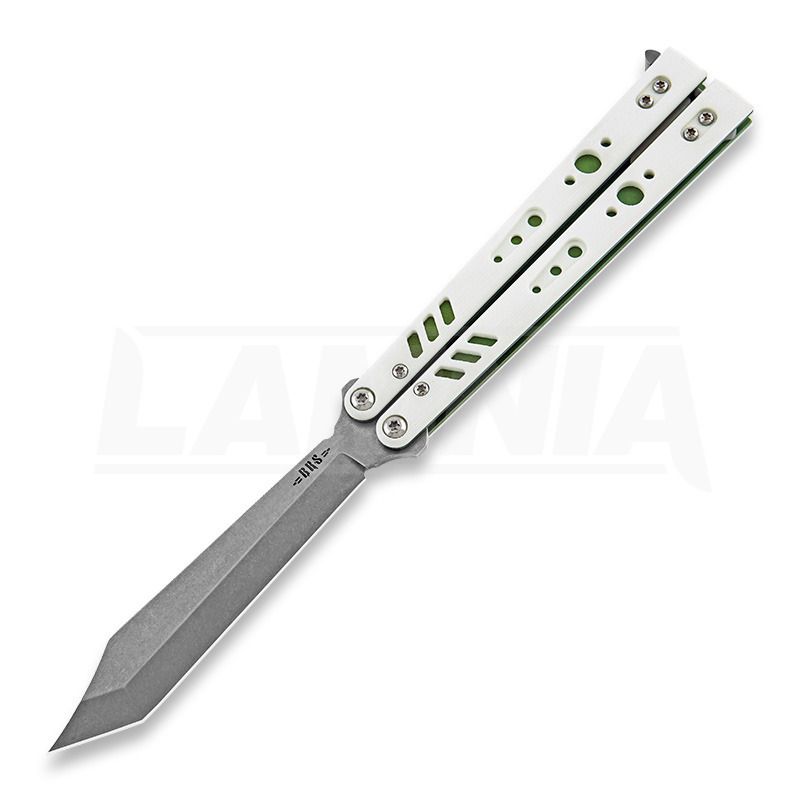BRS Replicant Premium Tanto バタフライナイフ, white/green | Lamnia