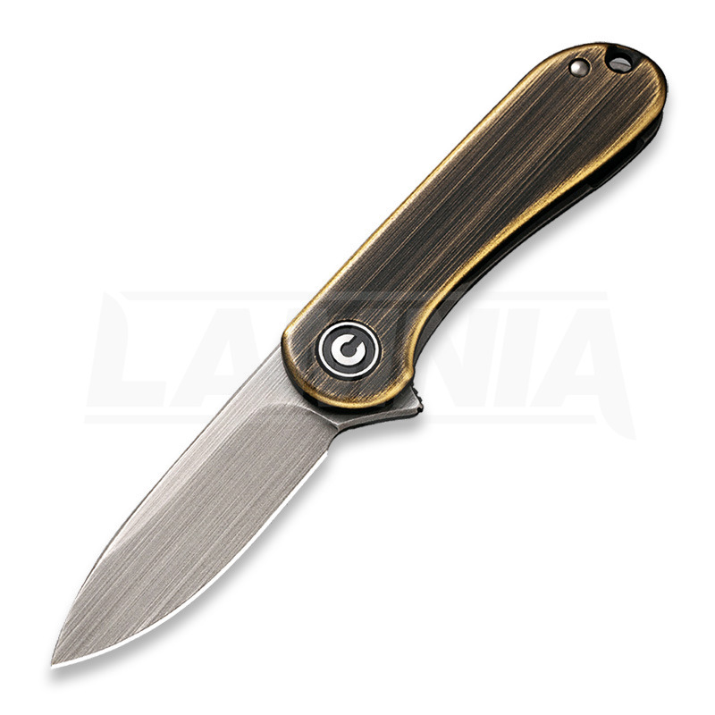  CIVIVI Mini Elementum Flipper Pocket Knife, Small folding Knife  with 1.83 14C28N Blade, Brass and Stainless Steel Handle C18062Q-1 : Tools  & Home Improvement