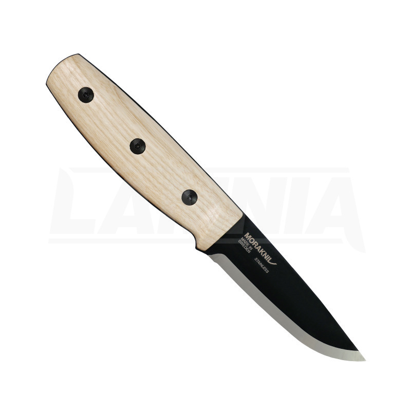 Morakniv Finn 14083 Ash Wood, Black Blade, bushcraft knife